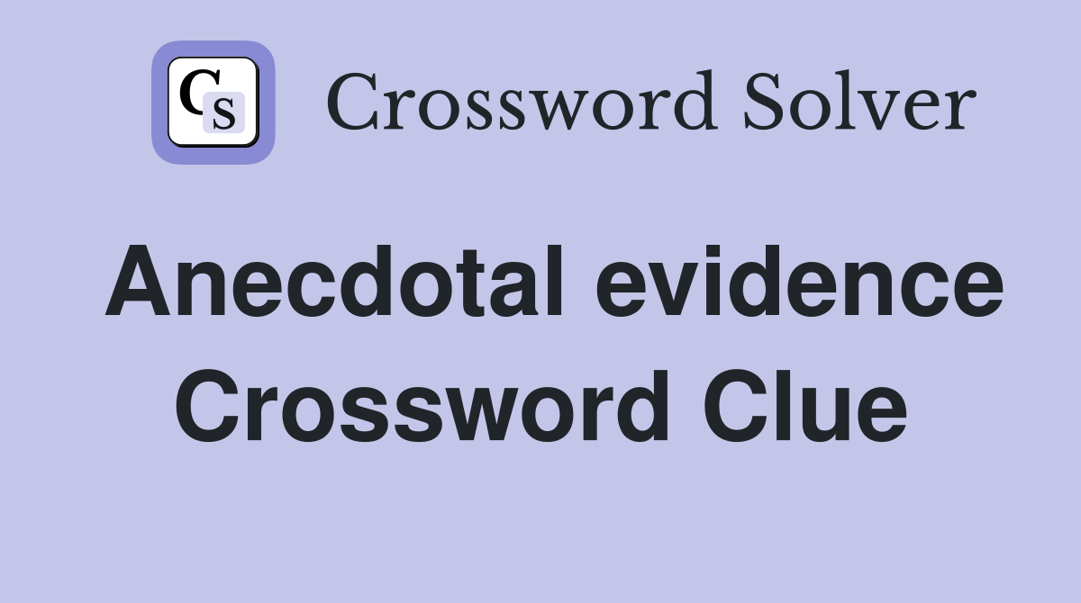 Purebred evidence crossword clue